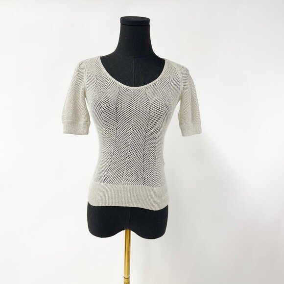 ARMANI EXCHANGE SMALL SHEER KNIT TOP T SHIRT - Picture 2 of 9